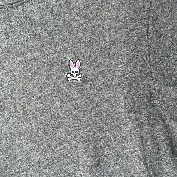 Psycho Bunny T Shirt Men's Size 4 Solid Gray pima embroidered - Picture 2 of 10